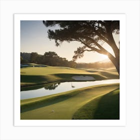 Golf Course At Sunset 1 Art Print