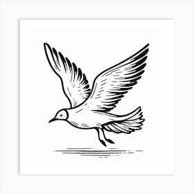 Line Art gull 3 Art Print