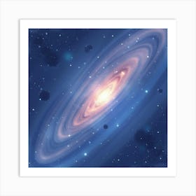 Soft Watercolor Space Scene With Twinkling Stars 1 Art Print