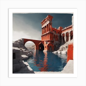 Castle By The Water Art Print