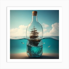 Ship In A Bottle Art Print