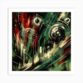 1950s Sci-Fi Themed Abstract Painting Art Print