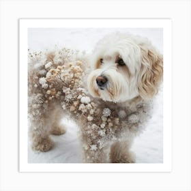 Dog In The Snow Art Print