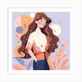 Girl With Long Hair 3 Art Print