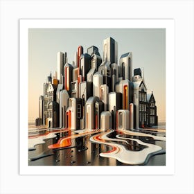 Abstract Cityscape 1 Art Print