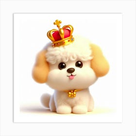 Poodle With Crown Art Print