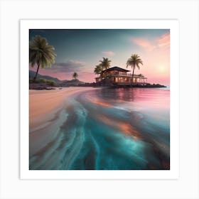 Sunset On The Beach Art Print