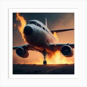 Airplane On Fire (35) Art Print