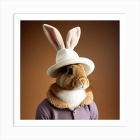 Rabbit In Hat Art Print