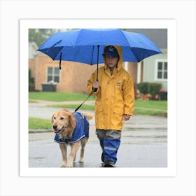 A Photo Of A Kid Walking His Dog In The Sib7rci1t6idg8ncroymja W3ogvtc8sssifmtv3zixog Art Print