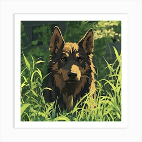 Giant Angry German Shepherd Dog 8 Art Print