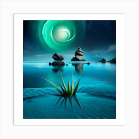 Moonlight Over Water Art Print