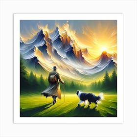 Man with Dog 1 Art Print