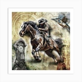 Horse Surreal Illustration Art 05 Art Print