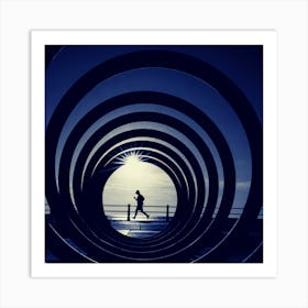 Runner In A Tunnel Art Print