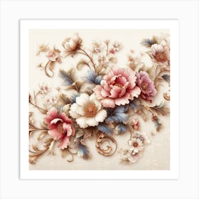 Floral Wallpaper 1 Art Print