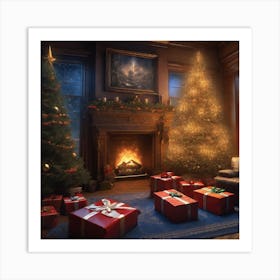 Christmas Tree In The Living Room 87 Art Print