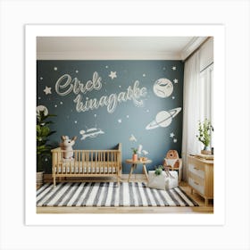 Space Themed Nursery Art Print