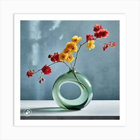 Flowers With Vase Art Print