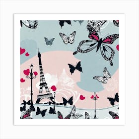 Paris With Butterflies 49 Art Print