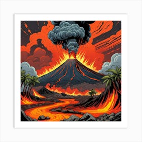 Volcano Eruption Art Print