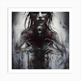 Woman Holding A Gun Art Print