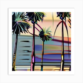 Palm Trees At Sunset 1 Art Print