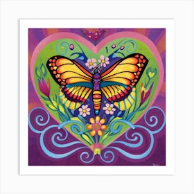 butterfly in the heart Art Print