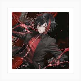 Anime character with black hair Art Print