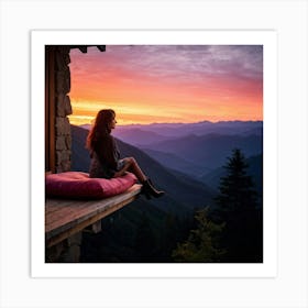 Sunset In The Mountains 21 Art Print