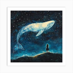 Whale In The Starry Night Sky 6 Art Print