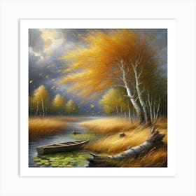 Autumn Lake Art Print