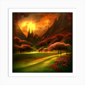 Golden Landscape Art Print