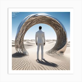 Man Standing In The Desert 33 Art Print