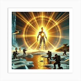 A Futuristic Sci Fi Depiction Of Solar Commandos Solar Flare Cloak Art Print