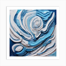 Blue And White Abstract Painting Art Print