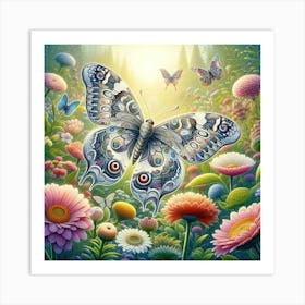 Butterfly In The Garden 1 Art Print