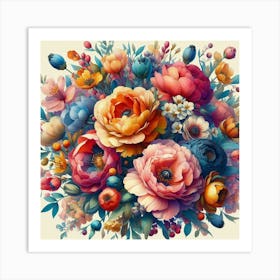 Bouquet Of Flowers 3 Art Print