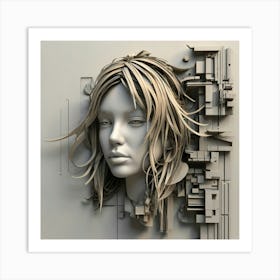 3d Portrait Of A Woman Art Print