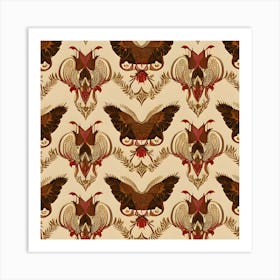 Pheasant Pattern Wallpaper Art Print