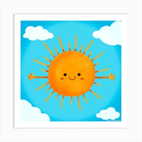 Sun Hug Square Art Print