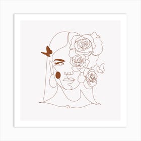 Girl Line Art Print Art Print