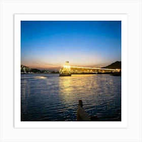 Firefly Light, Evening, Sky, Water, Night, Tourist Attraction, Movement, Time Lapse, Electricity, Ni (14) Art Print