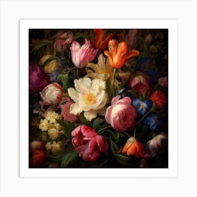 Fa Vintage Floral 57 Art Print