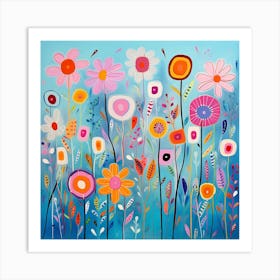 Flowers In The Meadow Art Print