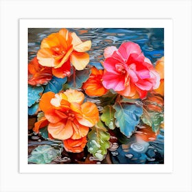 Watercolour Of Flowers Art Print