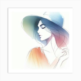 Woman In A Hat 18 Art Print