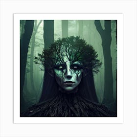 Woman In The Forest Art Print