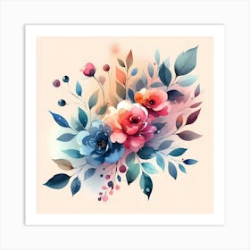 Watercolor Flowers 25 Art Print