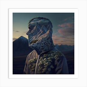 Mountains in a Man Art Print